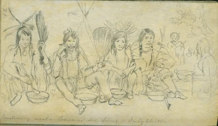 Refeição noturna Sioux, Traverse des Sioux, 20 de julho de 1851
